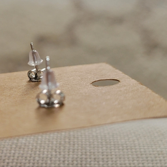 Costume Sapphire & Diamond Studs - Picture 6 of 6